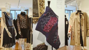 Capi upcycling e mantella della capsule collection KAI/ZEN di BEBY.BEST in mostra alla ESH Gallery di Milano per l'evento RI-VESTIRE.